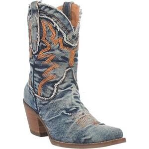 NEW ARIDER women's denim booties in distressed